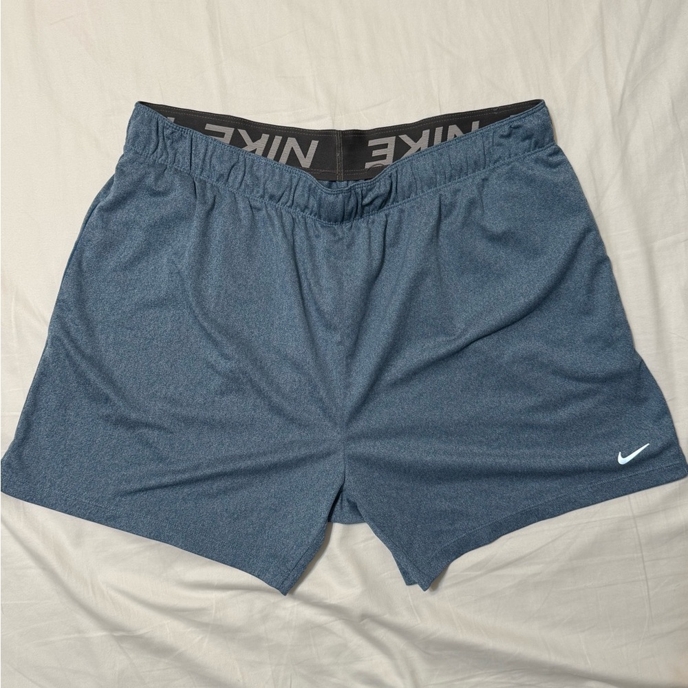 Nike Men's Dark Blue Dri-Fit Athletic Shorts